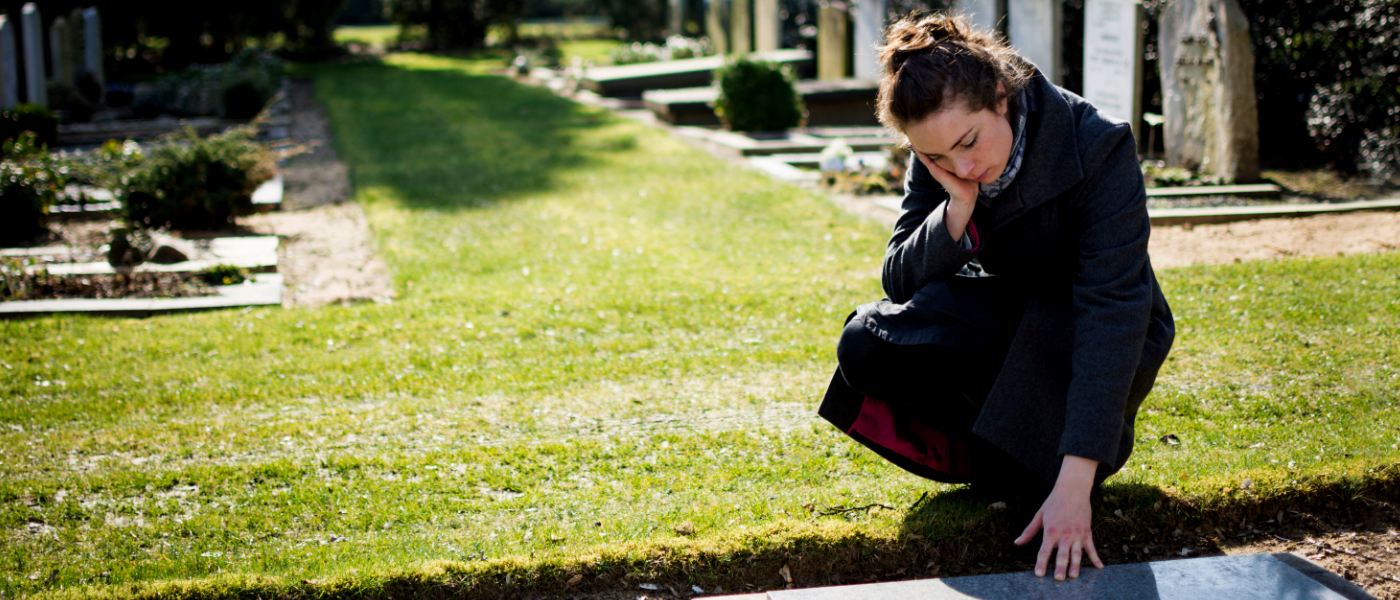 Woman & grave